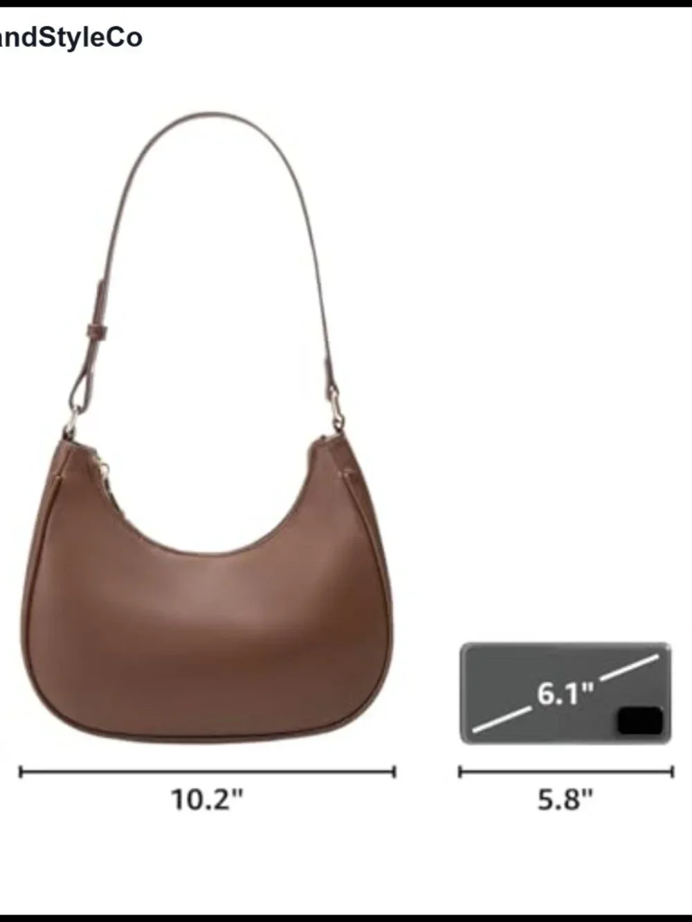 Crescent Hobo Shoulder Bag Women Cute Tote Handbag Under Arm Purse PU Leather